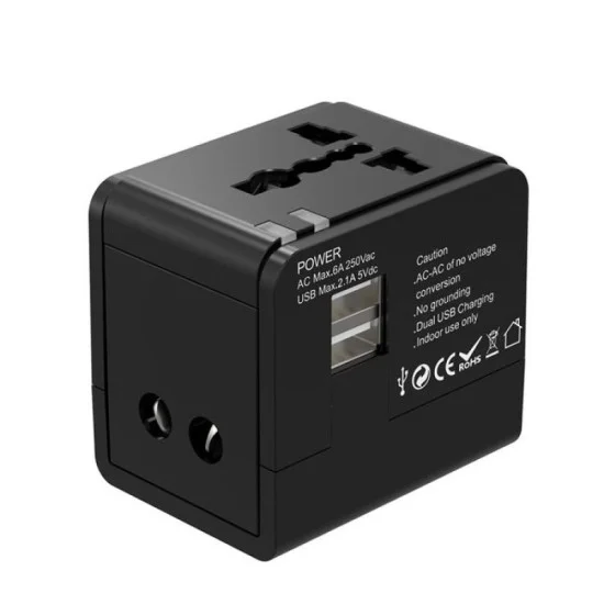 Porodo Blue Dual USB Universal Charger - Black